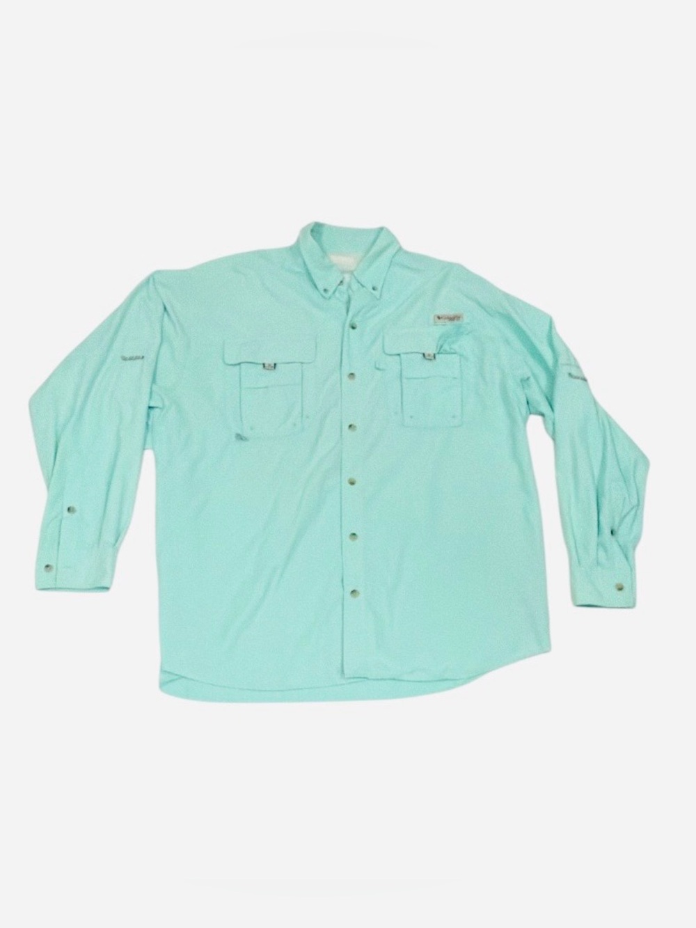 Columbia PFG Menās Fishing Shirt Turquoise Long Sleeve Button Down
